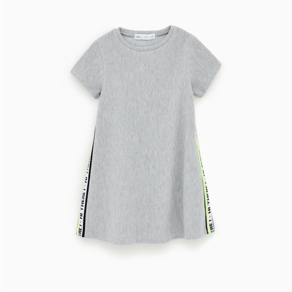Zara kids girls ribbed dress Sporty 10 gray